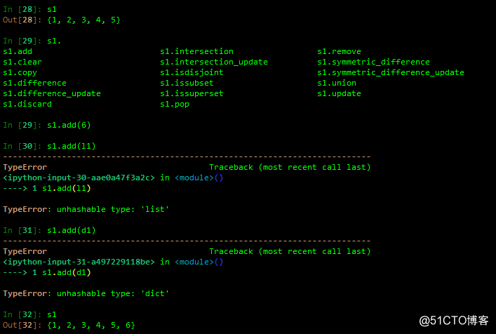 Python之集合、解析式，生成器，函数