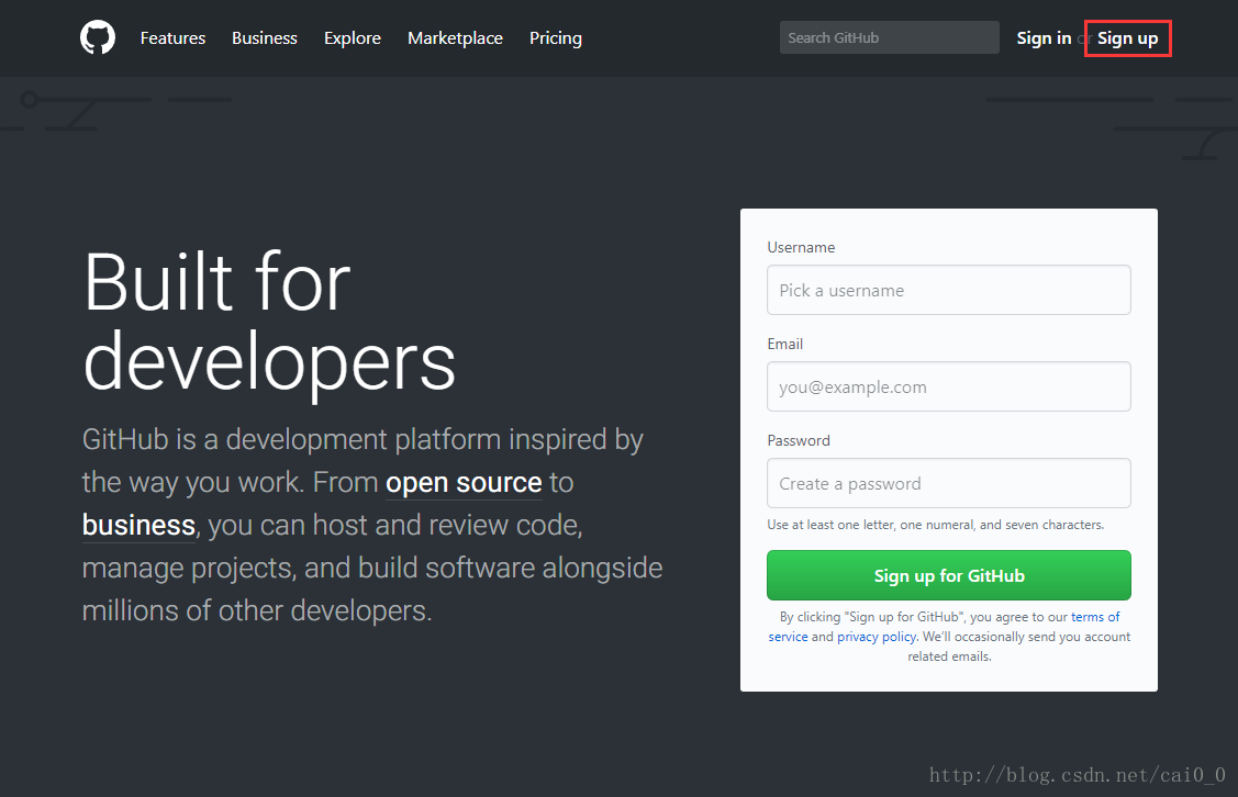 注册GitHub.com的账号