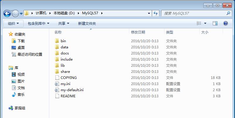 MySQL解压目录结构