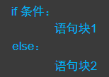 if 逻辑表达式1：
语句块1
else：
语句块2