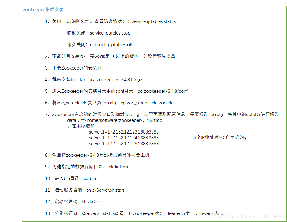 ZooKeeper集群安装