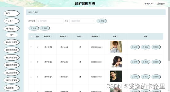 图5.1 用户管理页面