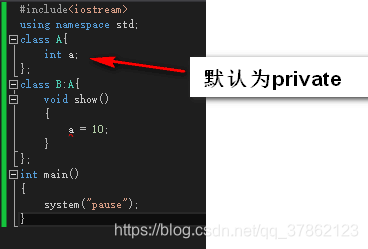类成员默认访问方式