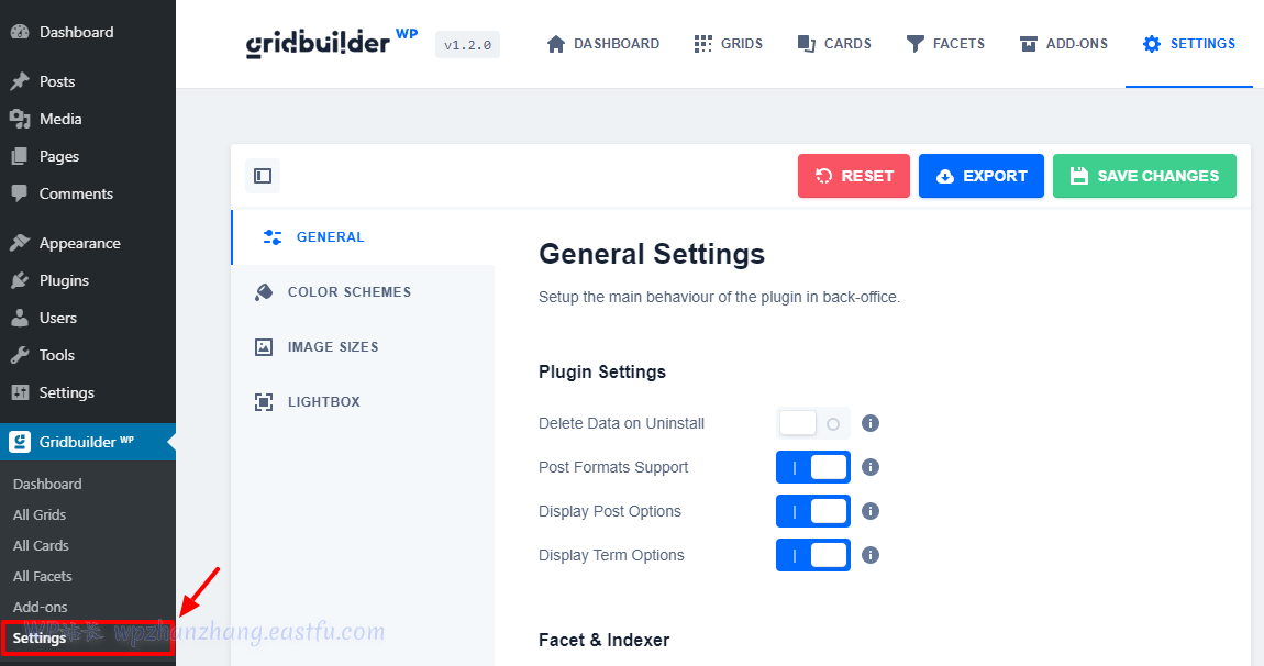 gridbuilder wp 全局设置
