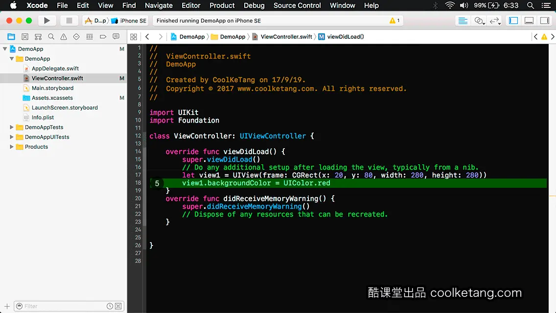 互动教程 for Xcode9 & Swift4-酷课堂
