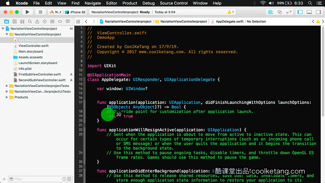 互动教程 for Xcode9 & Swift4-酷课堂