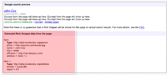 图 17. Google 的 Microdata 搜索效果