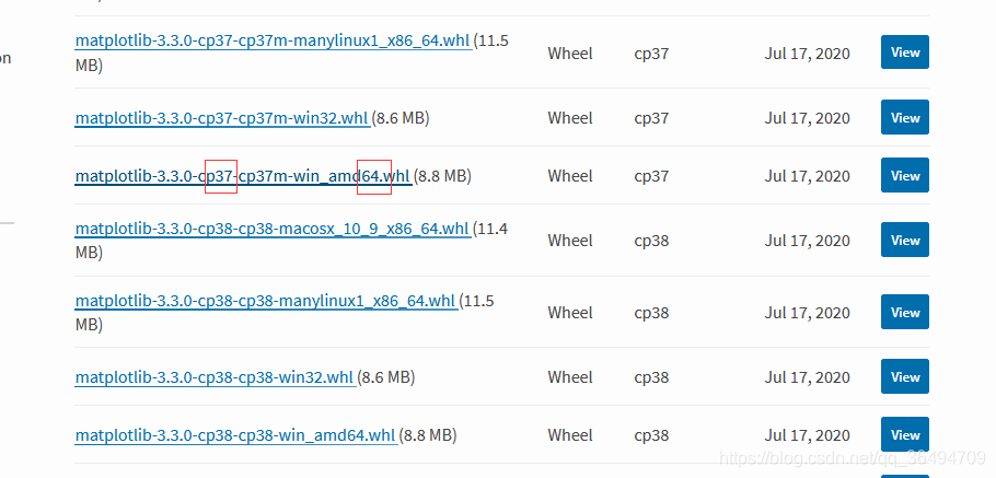 下载时选择对应的版本