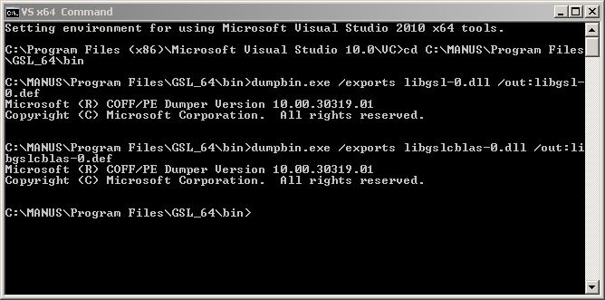 Windows <wbr>7 <wbr>64bit和Visual <wbr>Studio <wbr>2010下安装及使用64位gsl库 Windows <wbr>7 <wbr>64bit和Visual <wbr>Studio <wbr>2010下安装及使用64位gsl库