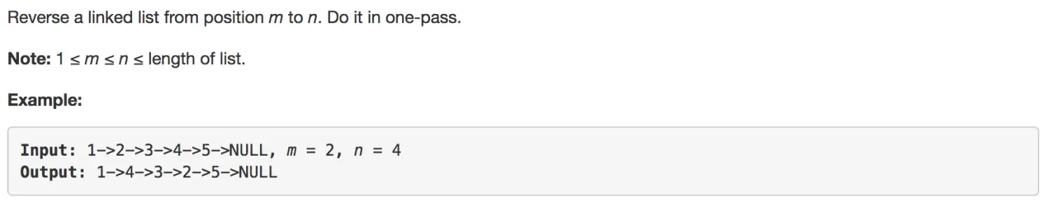 Reverse Linked List II