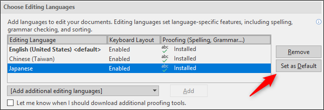 set default language