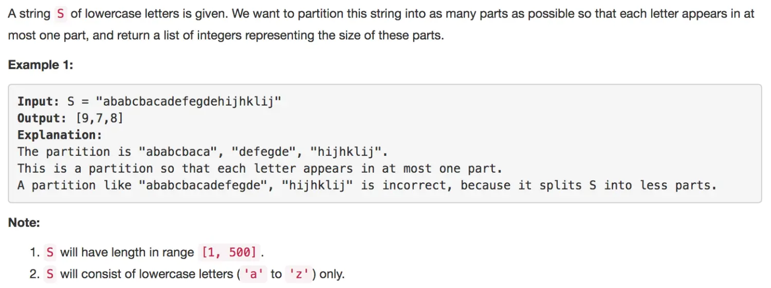 Partition Labels