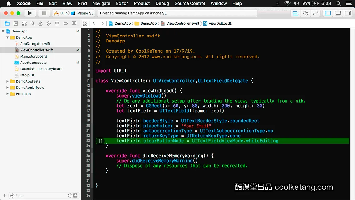 互动教程 for Xcode9 & Swift4-酷课堂