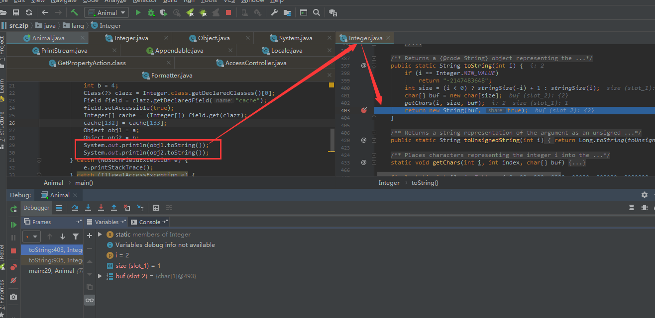 多态调用Integer的toString()方法