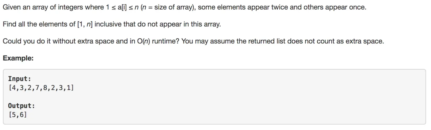 Find All Numbers Disappeared in an Array