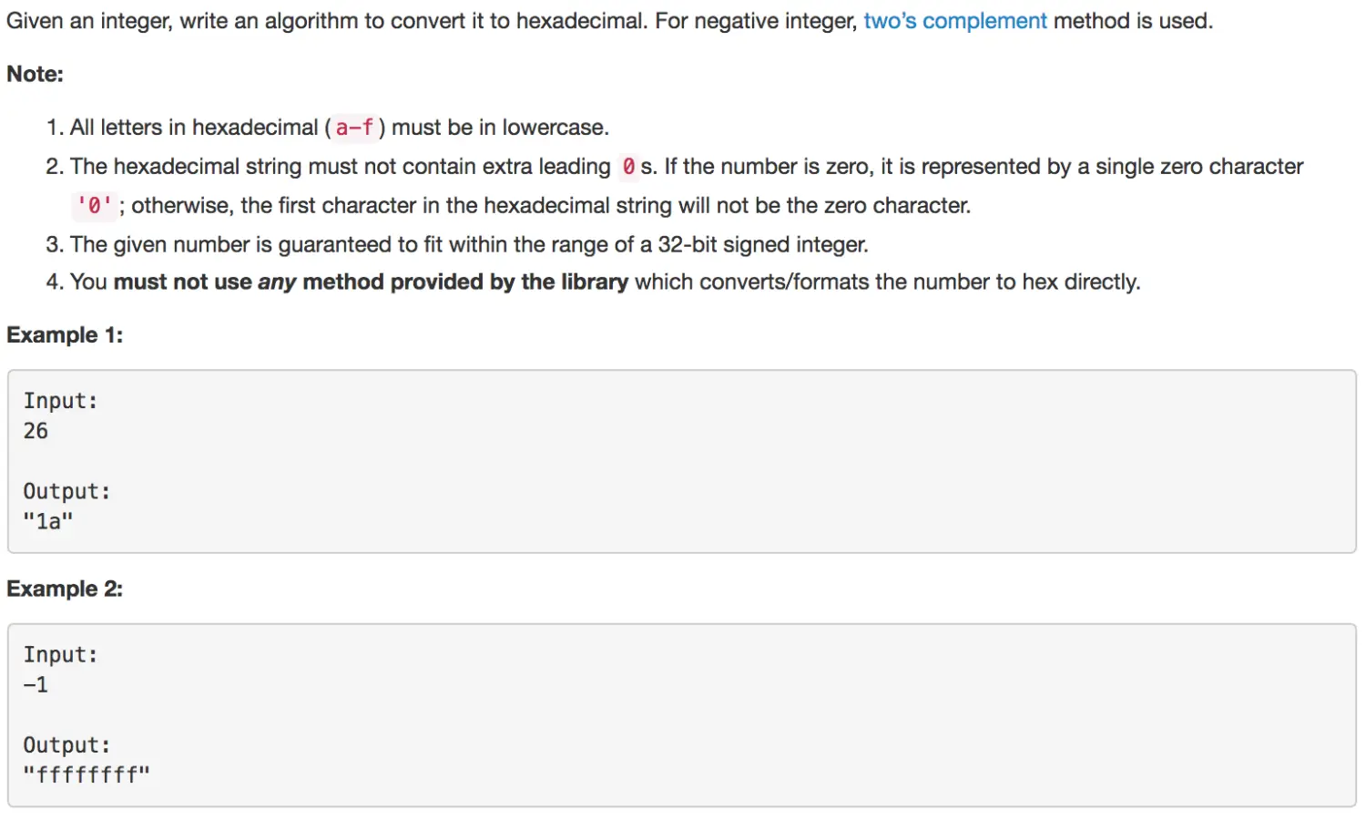 Convert a Number to Hexadecimal