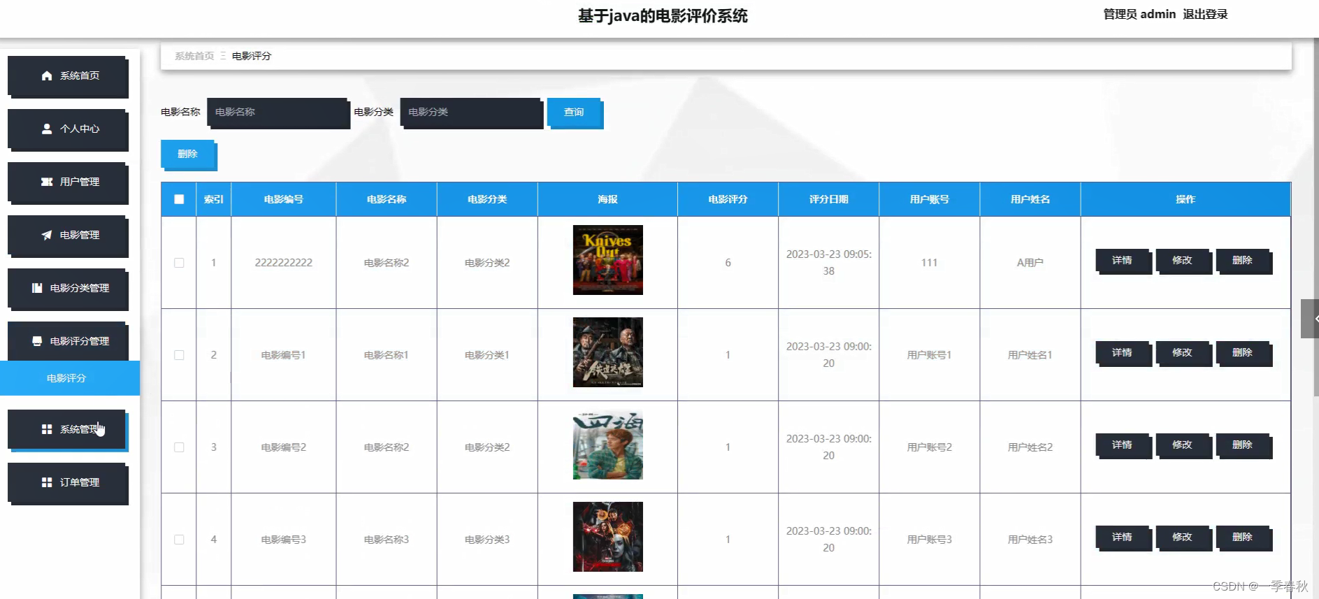 基于SpringBoot+Vue电影评价系统的设计与实现_电影评分系统-CSDN博客