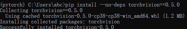 安装torchvision出现ERROR: No matching distribution found for torch==1.4.0 ...