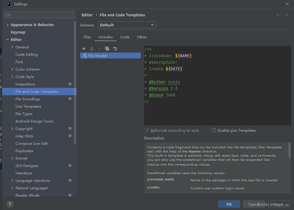 File and Code Templates_java file and code template-CSDN博客