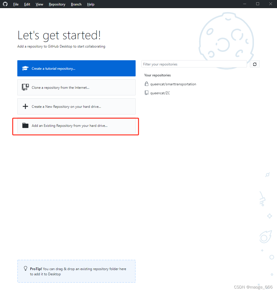 GitHub Desktop连接失败fatal: Could not read from remote repository._github ...