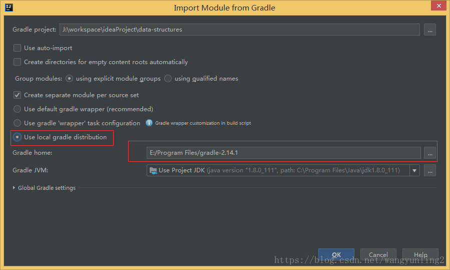 选择本地的gradle