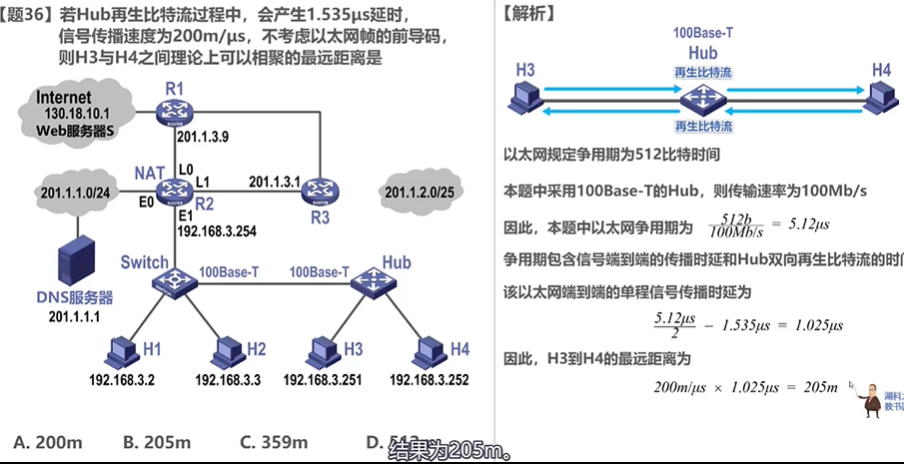 结合 100 Base-T 集线器的计算