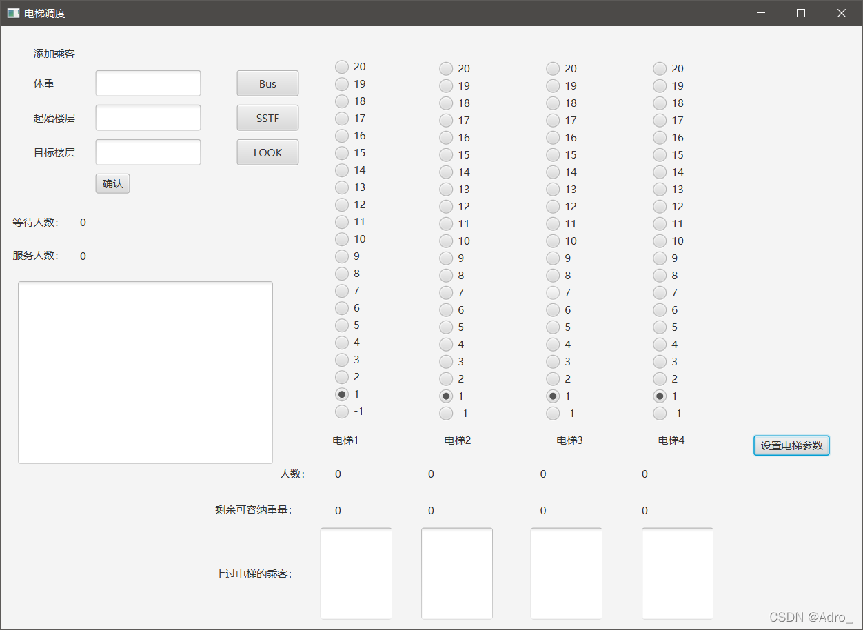 电梯调度 主界面