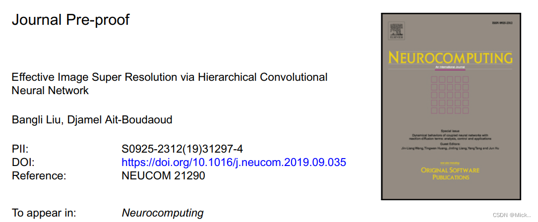（Effective Image Super Resolution via Hierarchical ConvolutionalNeural ...
