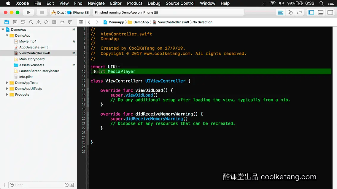 互动教程 for Xcode9 & Swift4-酷课堂