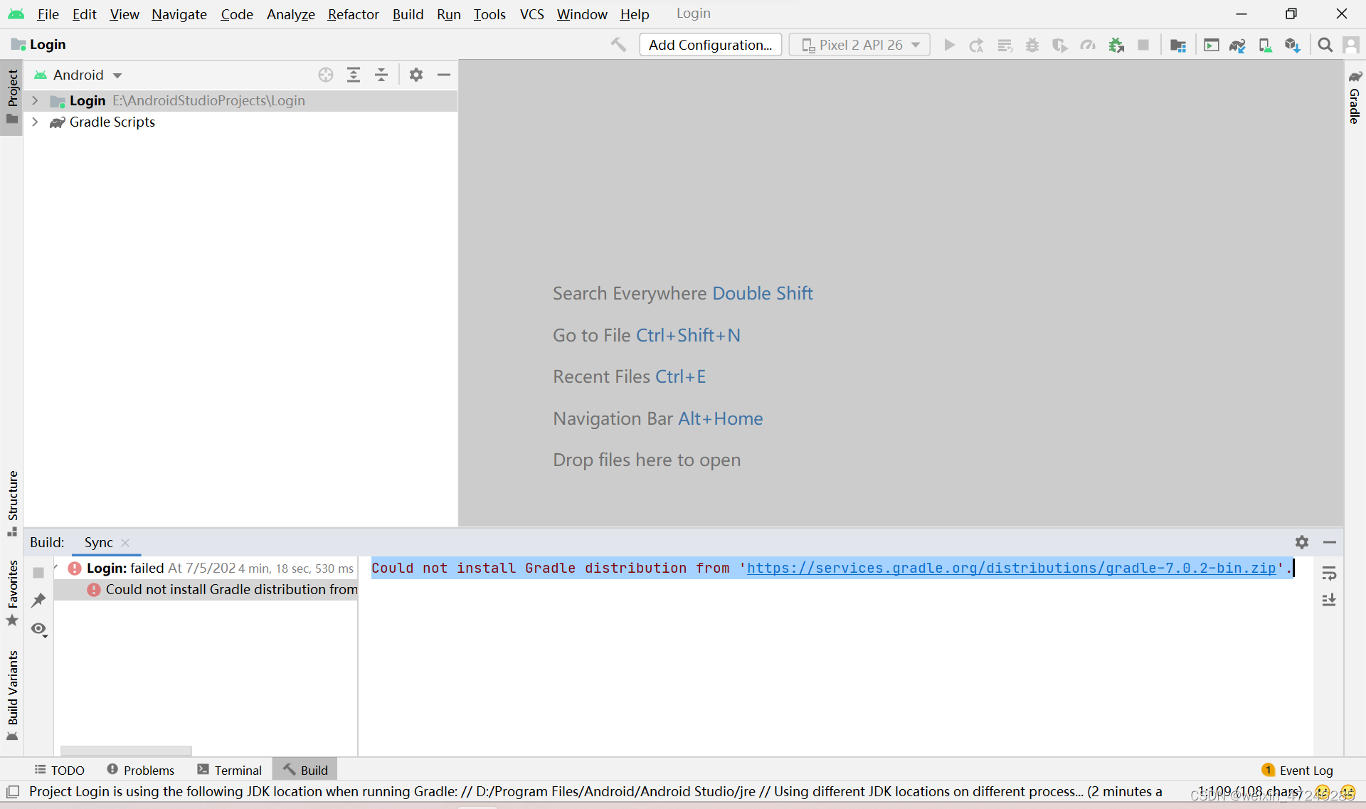 fix: could not install gradle distribution from https:... Could not install Gradle distribution from ‘https://services.gradle.org ...
