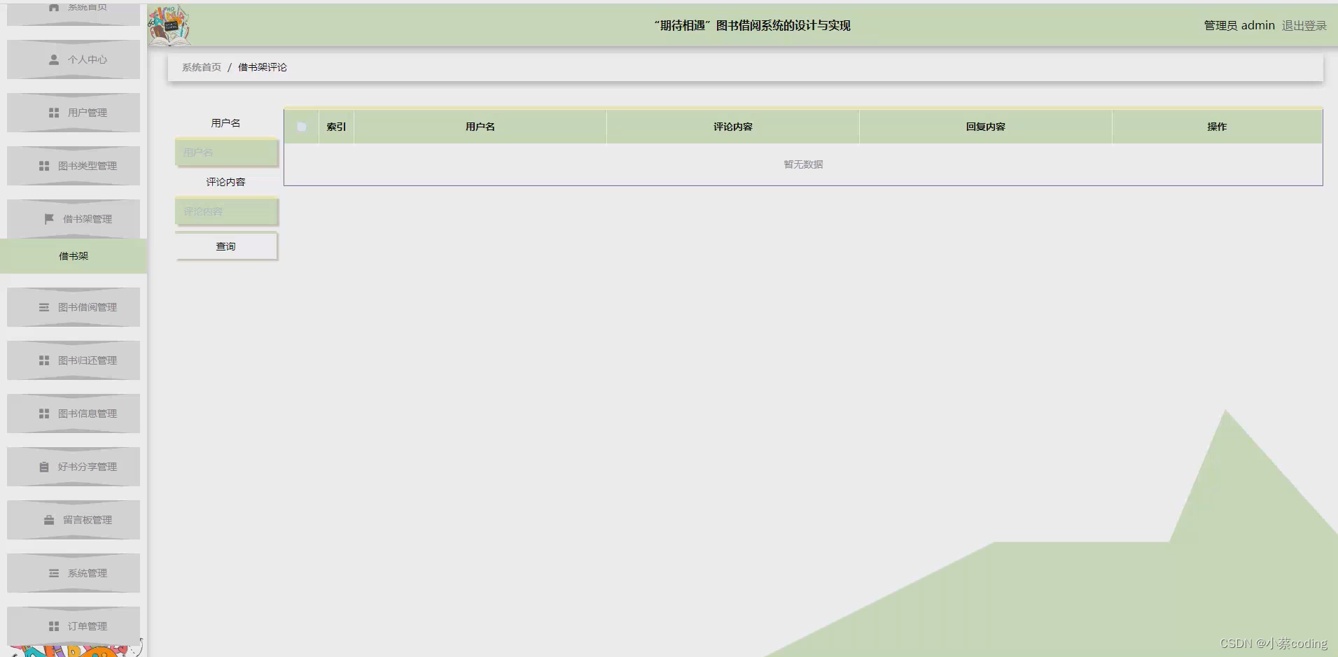 在这里插入图片描述 基于SpringBoot+Vue的“期待相遇”图书借阅系统的详细设计和实现(源码+lw+部署文档+讲解等)_用户名_04