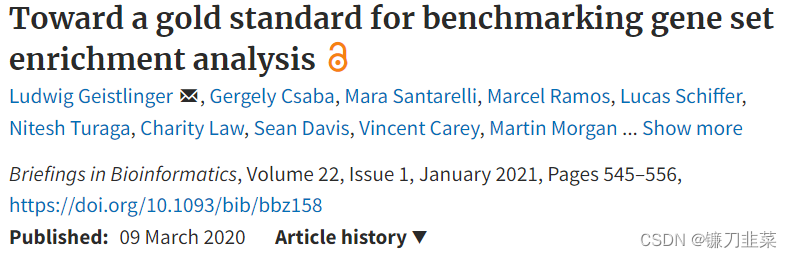 Toward a gold standard for benchmarking gene set enrichment analysis