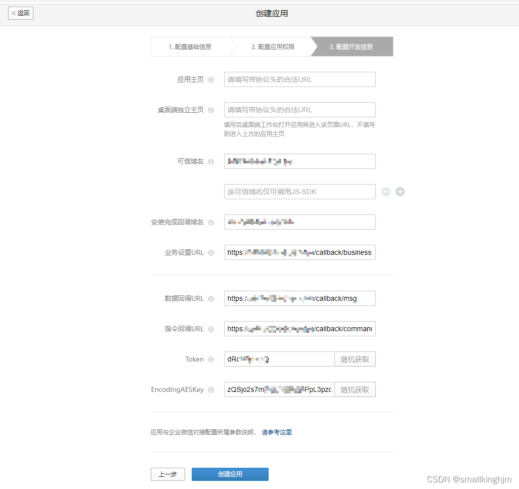 配置开发信息