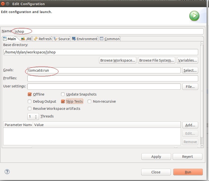jshop maven run config jshop maven run config