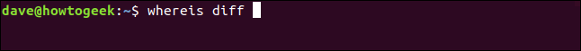 whereis diff in a terminal window