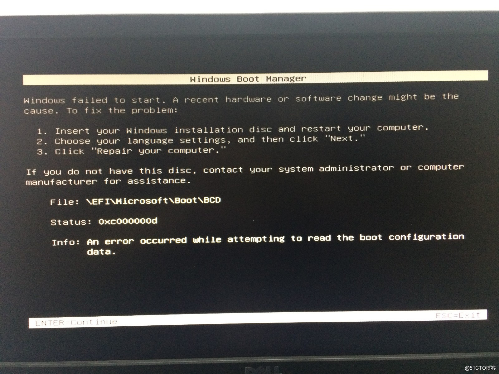 关于DELL PowerEdge T30和Inspiron 3668从UEFI引导装系统的出错