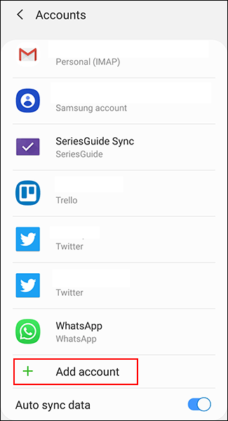Tap "Add Account."
