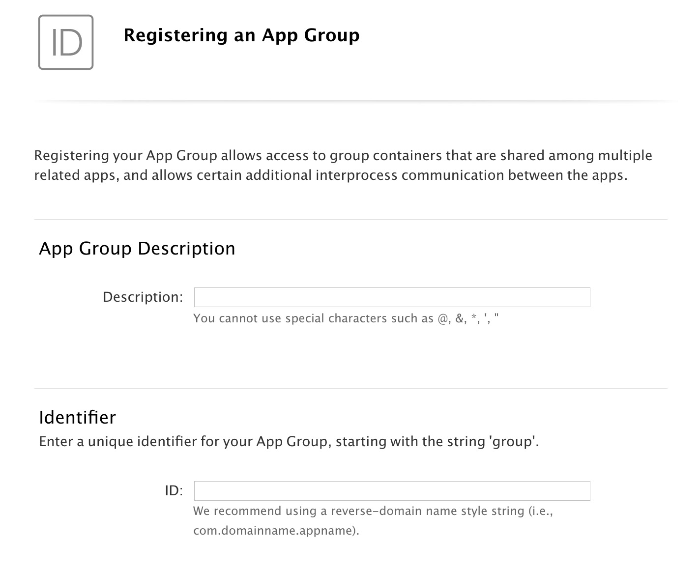 创建App Group