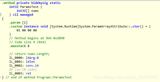 ParamsTest的IL代码