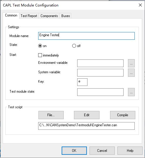 配置CAPL Test Module