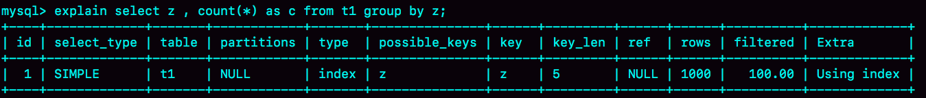 图11 group by 优化的explain结果