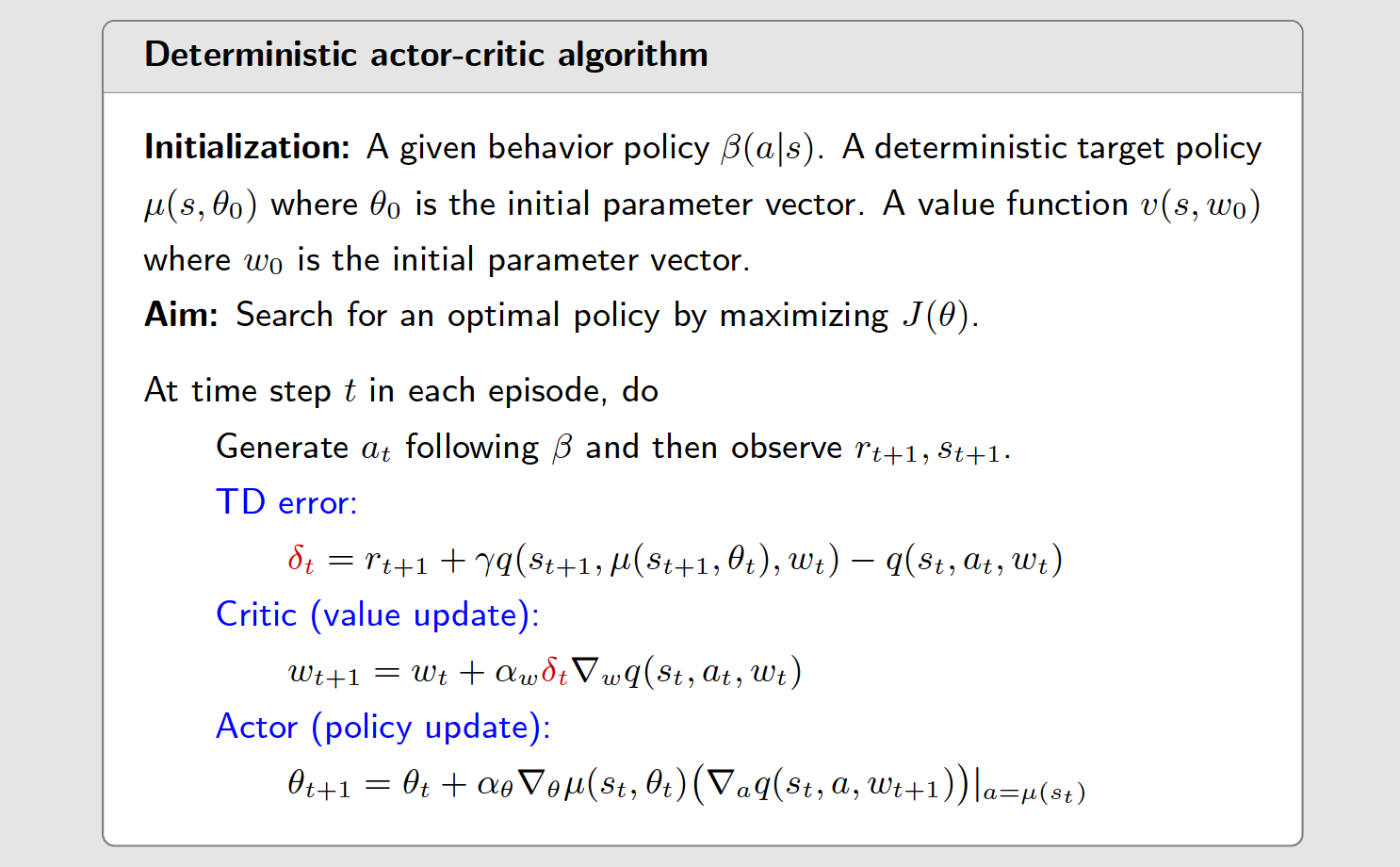 RL-赵-(十)-Actor-Critic03：DPG（Deterministic actor-critic）【Deterministic  Policy Gradient】_rlcontinuousdeterministicactor-CSDN博客