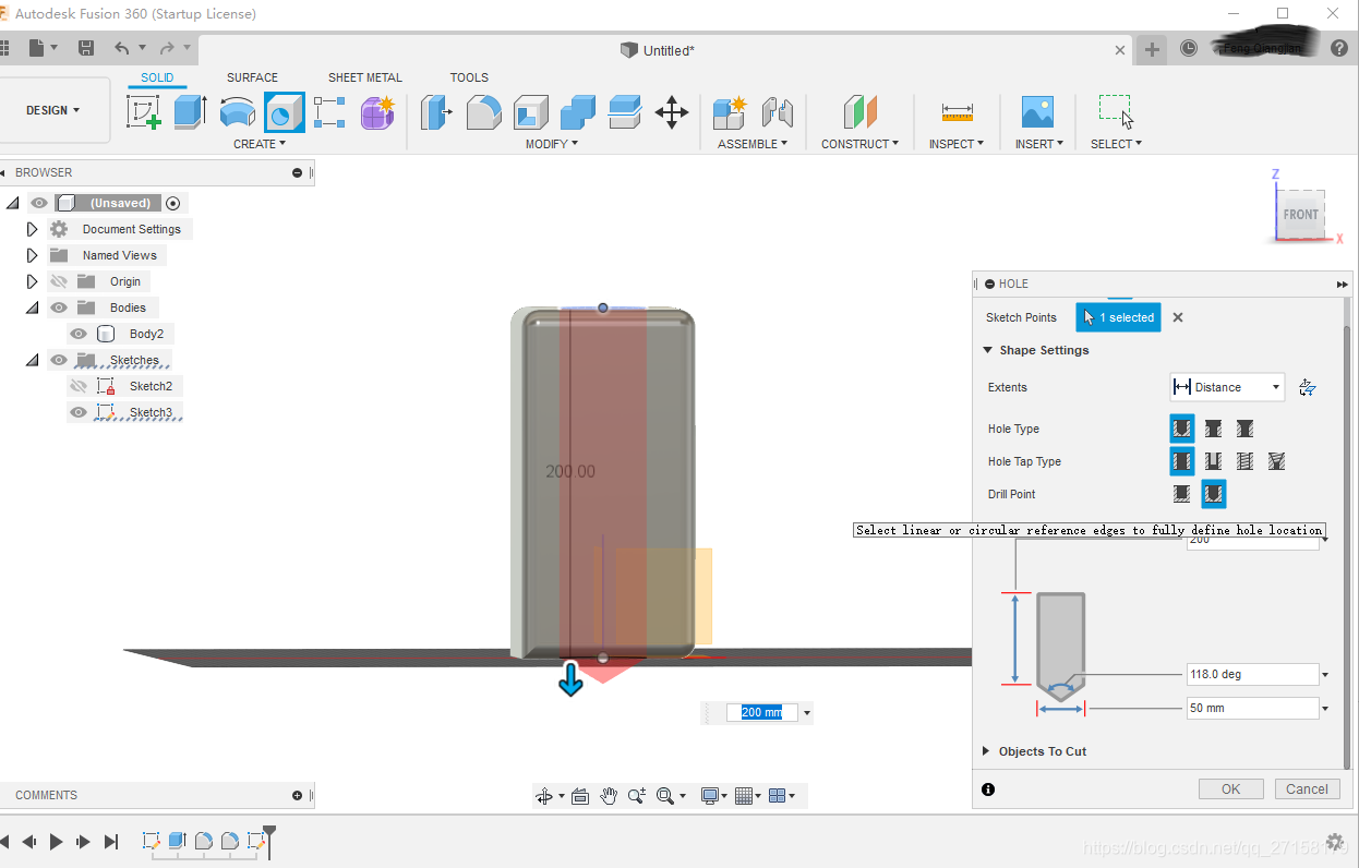 Autodesk Fusion 360建立第一个模型_fusion 360 方形孔-CSDN博客