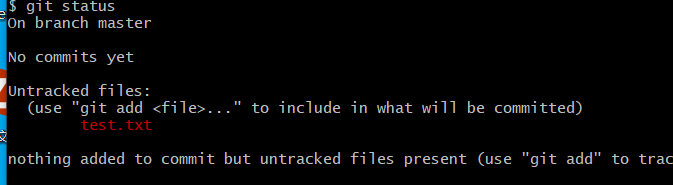未添加到暂存区