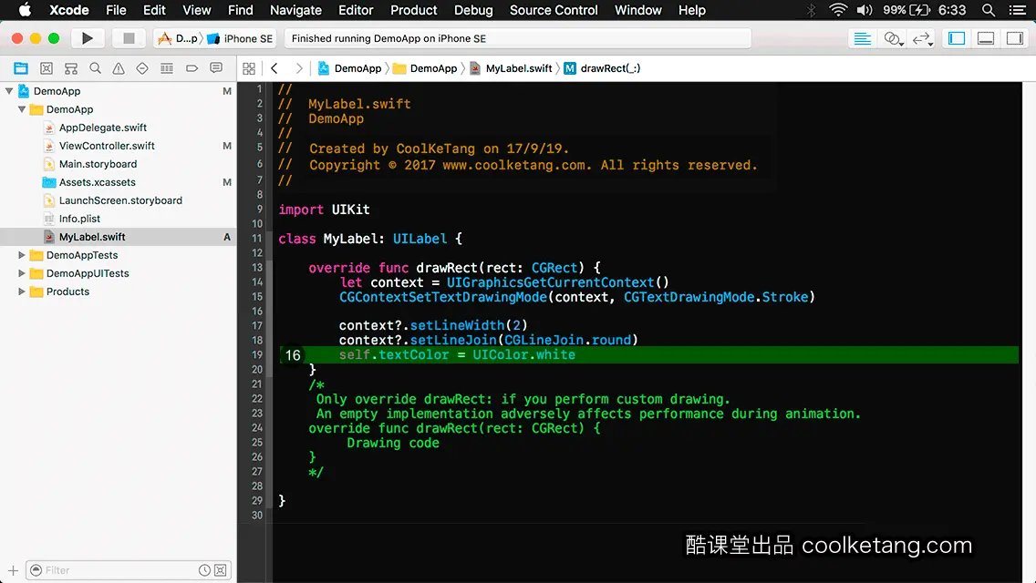 互动教程 for Xcode9 & Swift4-酷课堂