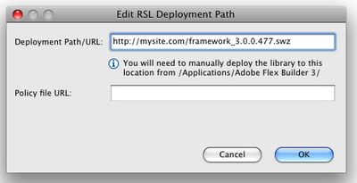 Specifying the location of the framework swz file on your site