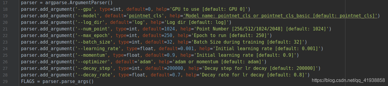 pointnet-argparse