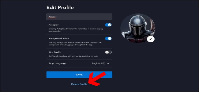 Disney+ Delete Profile