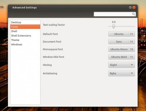 GNOME Tweak Tool in Ubuntu 11.10