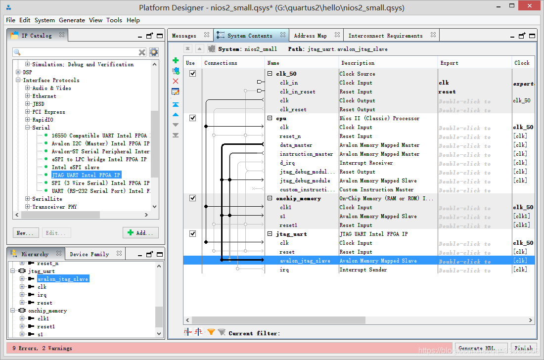 quartus II 18.1 Qsys简单操作步骤_quartus qsys-CSDN博客